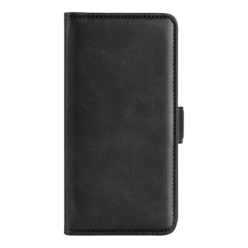 For iPhone 17e / 16e Stand Case Calf Texture Leather Wallet Phone Cover - Black - 5