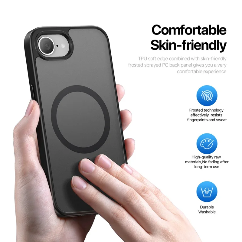 DUX DUCIS For iPhone 17e / 16e Case Yind Series PC+TPU Phone Cover Compatible with MagSafe - Black - 5