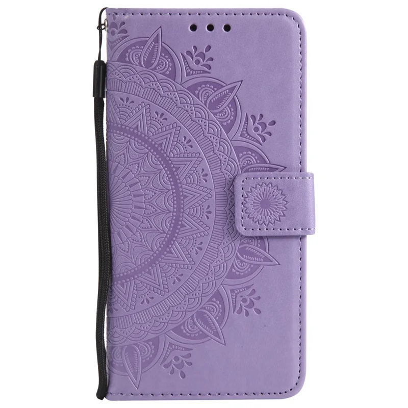 For iPhone 17e / 16e Stand Case Imprinted Totem PU Leather Wallet Phone Cover - Purple - 7