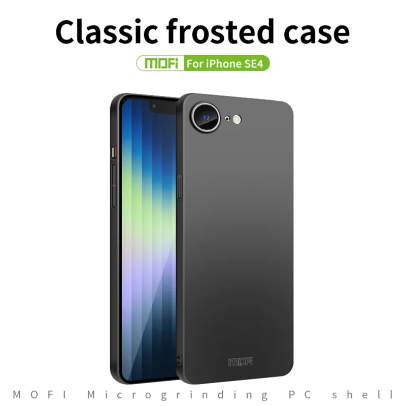 MOFI For iPhone 17e / 16e Phone Case Shield Matte Series Ultra Slim PC Protective Cover - Black - 2