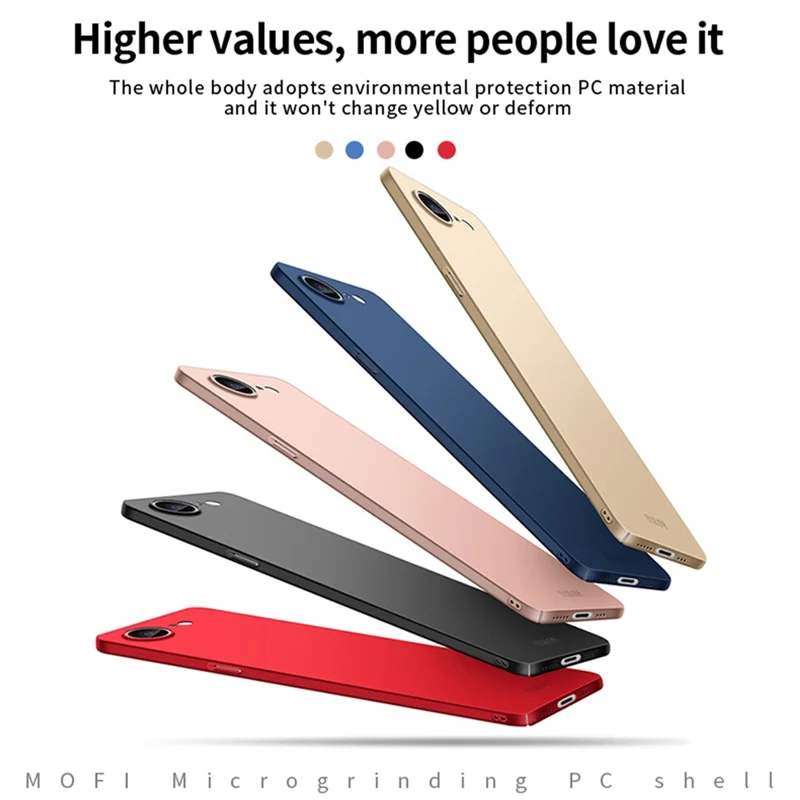 MOFI For iPhone 17e / 16e Phone Case Shield Matte Series Ultra Slim PC Protective Cover - Black - 3
