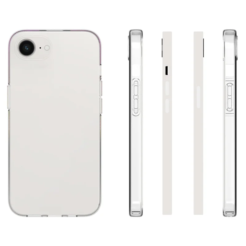 For iPhone 17e / 16e Slim Clear Phone Case Watermark Resistant TPU Back Cover - 3