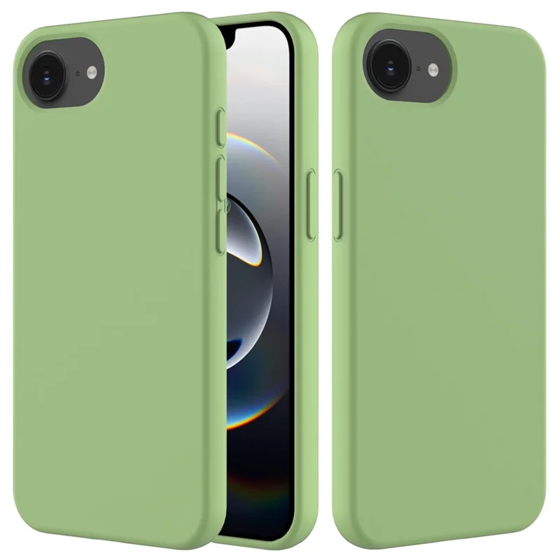 For iPhone 17e / 16e Case Drop Proof Liquid Silicone Soft Lining Back Phone Cover - Mint Green - 1