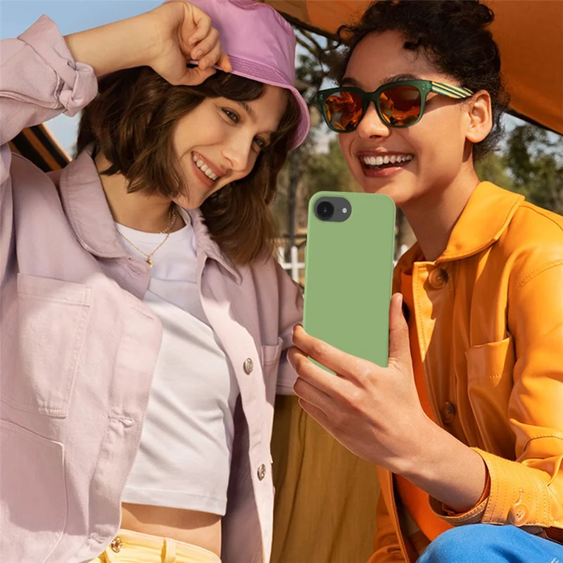 For iPhone 17e / 16e Case Drop Proof Liquid Silicone Soft Lining Back Phone Cover - Mint Green - 8
