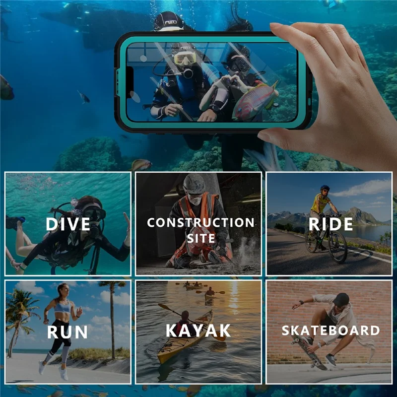 REDPEPPER Dot+ Series For iPhone 17e / 16e Phone Case Compatible with MagSafe IP68 Waterproof Clear Phone Cover - Blue - 10