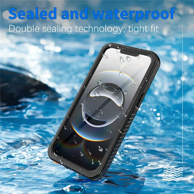 REDPEPPER FS / FM Series For iPhone 17e / 16e Waterproof Case IP68 Shockproof Phone Cover - Black - 4
