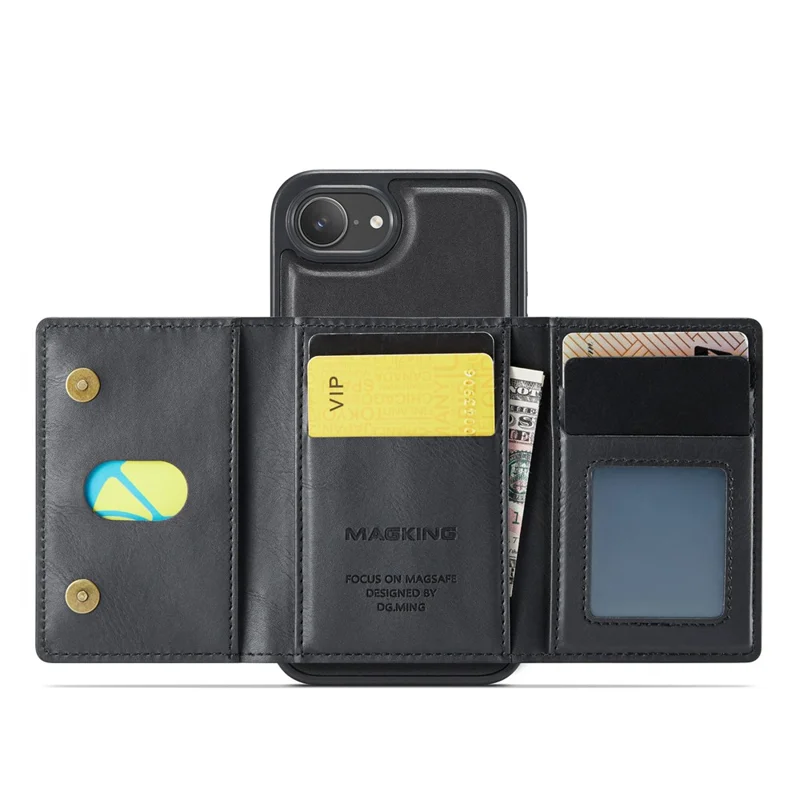 MAGKING K2 Series For iPhone 17e / 16e Case Compatible with MagSafe PC + TPU + PU Phone Cover - Black - 2