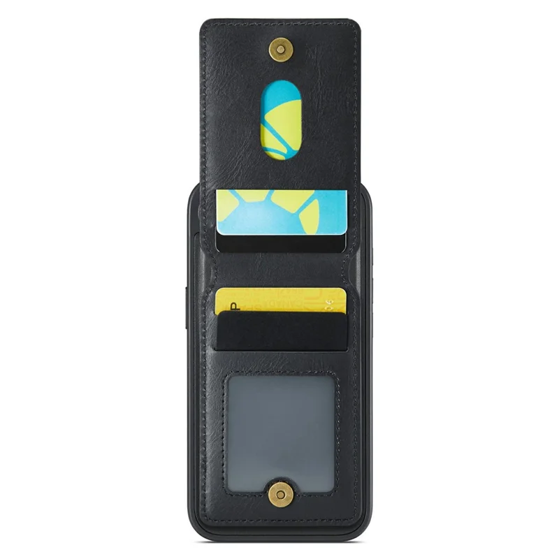 MAGKING K1 Series For iPhone 17e / 16e Magnetic Case PC + TPU + PU Phone Cover with Card Holder - Black - 5