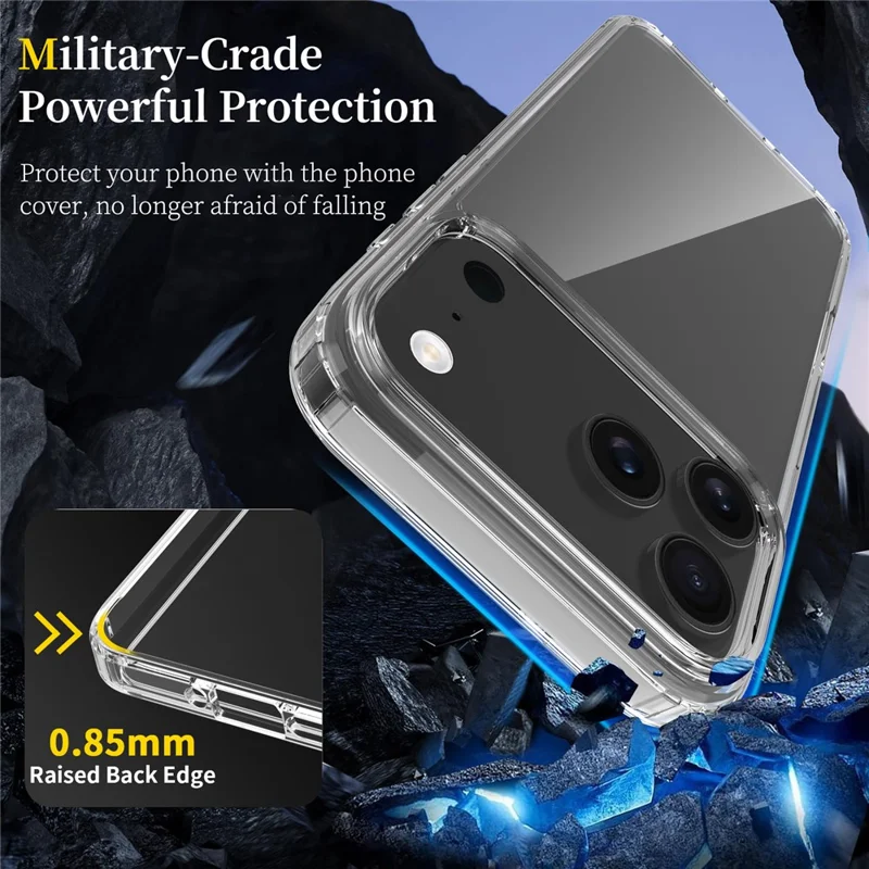 For iPhone 17 Pro Max Clear Case TPU + Acrylic Shockproof Phone Back Cover - 4
