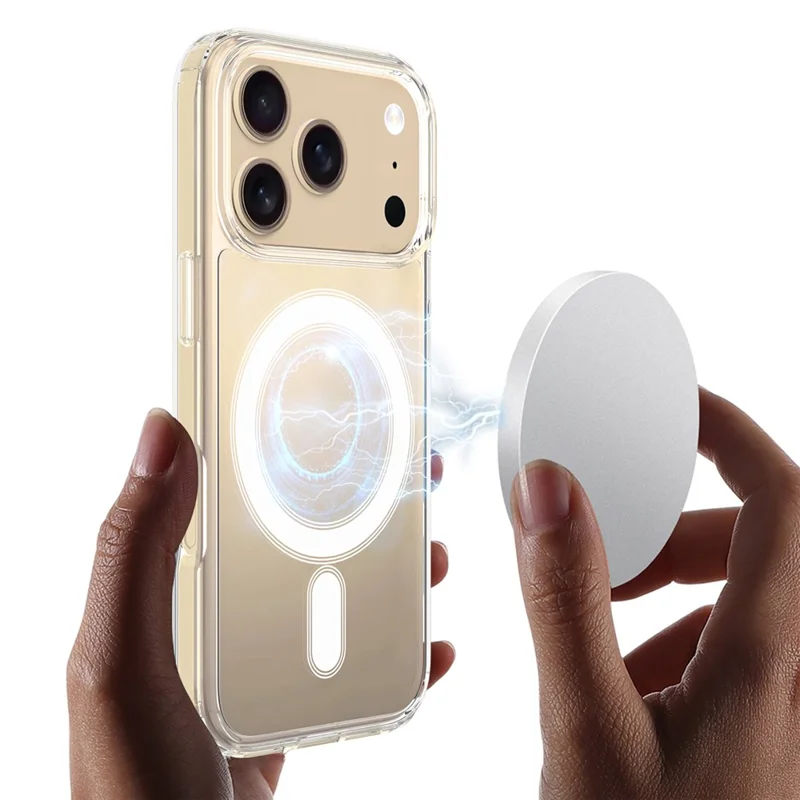 For iPhone 17 Pro Max Clear Phone Case Compatible with MagSafe TPU+Acrylic Back Cover - Clear - 5