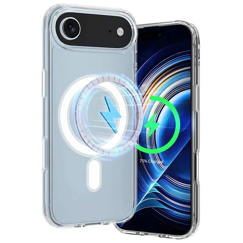 For iPhone Air Clear Phone Case Compatible with MagSafe TPU+Acrylic Back Cover - Clear - 7