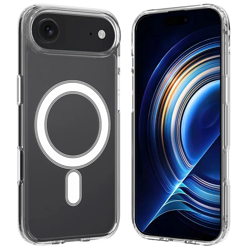 For iPhone Air Clear Phone Case Compatible with MagSafe TPU+Acrylic Back Cover - Clear - 9