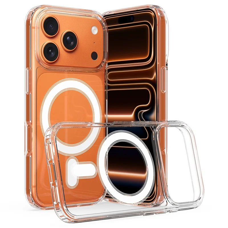 For iPhone 17 Pro Clear Phone Case Compatible with MagSafe TPU+Acrylic Back Cover - Clear - 1
