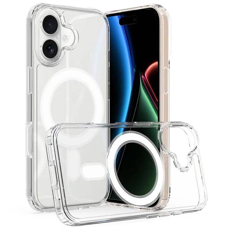 For iPhone 17 Clear Phone Case Compatible with MagSafe TPU+Acrylic Back Cover - Clear - 1