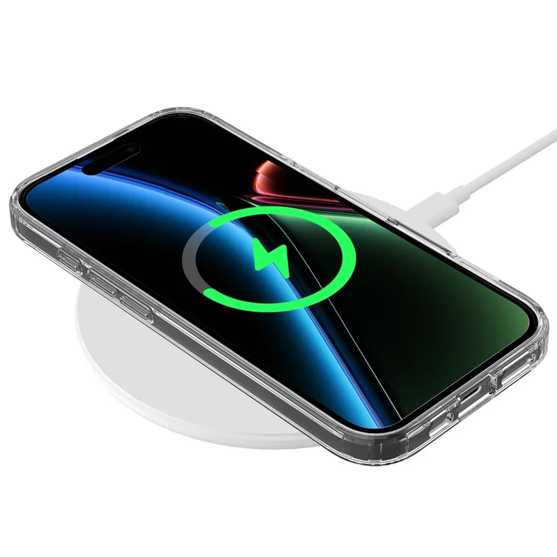 For iPhone 17 Clear Phone Case Compatible with MagSafe TPU+Acrylic Back Cover - Clear - 3