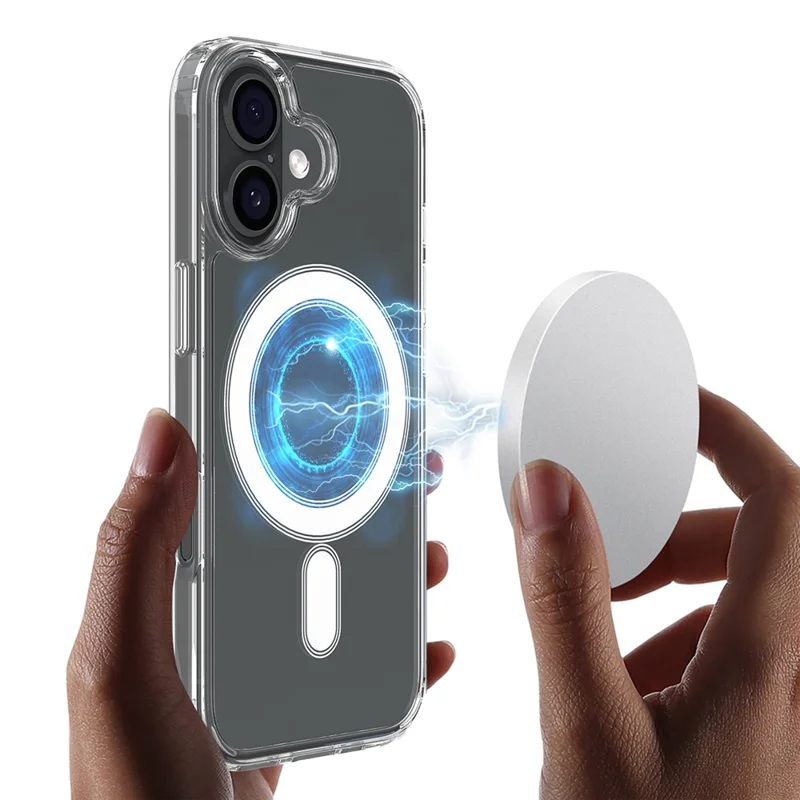 For iPhone 17 Clear Phone Case Compatible with MagSafe TPU+Acrylic Back Cover - Clear - 5