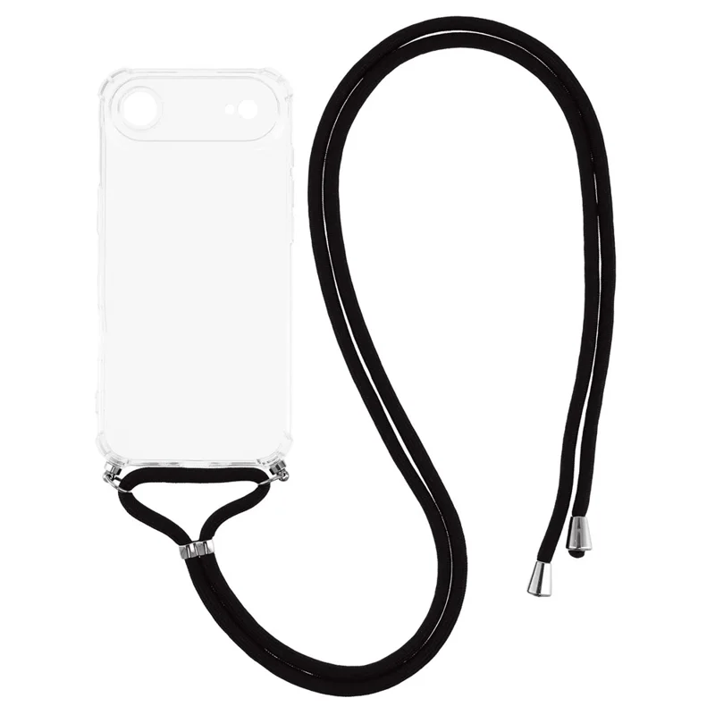 For iPhone Air Case Reinforced Corner TPU Clear Phone Cover with Lanyard - 1