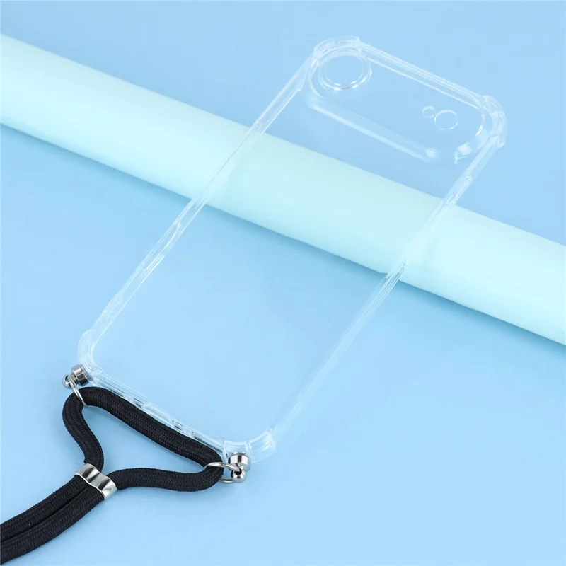 For iPhone Air Case Reinforced Corner TPU Clear Phone Cover with Lanyard - 3