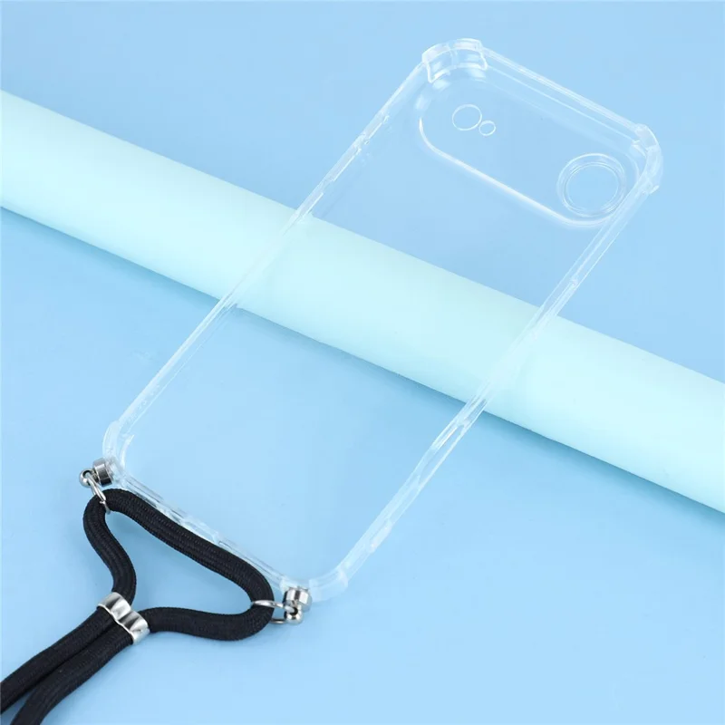 For iPhone Air Case Reinforced Corner TPU Clear Phone Cover with Lanyard - 4
