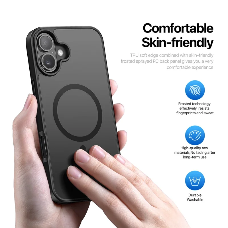 DUX DUCIS For iPhone 17 Case Yind Series PC+TPU Phone Cover Compatible with MagSafe - Black - 5