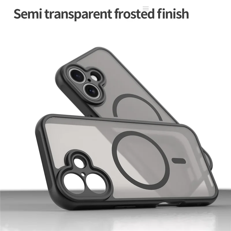 For iPhone 17 Case Compatible with MagSafe Anti Drop PC + TPU Phone Cover - Black - 6