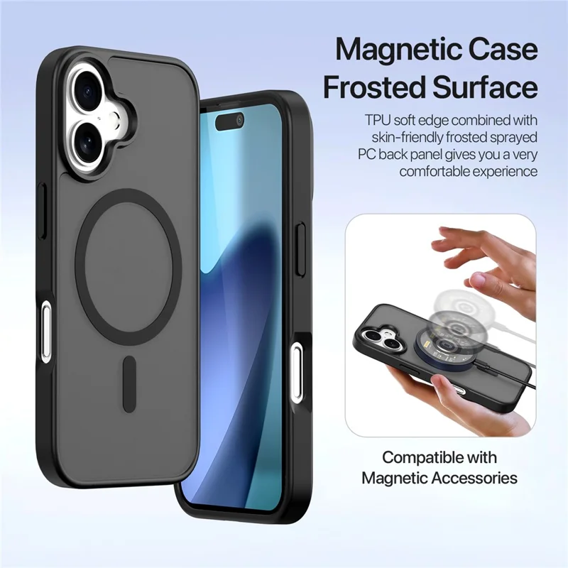 DUX DUCIS For iPhone 17 Case Lawa Series Detachable Magnetic Cowhide Leather Cover Zipper Wallet - Black - 6