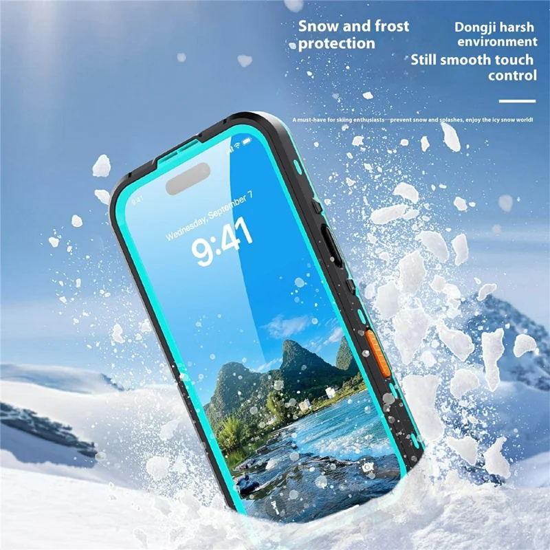 SHELLBOX Dot+ Series For iPhone 17 Pro Phone Case Compatible with MagSafe Clear Back IP68 Waterproof Cover - Blue - 7