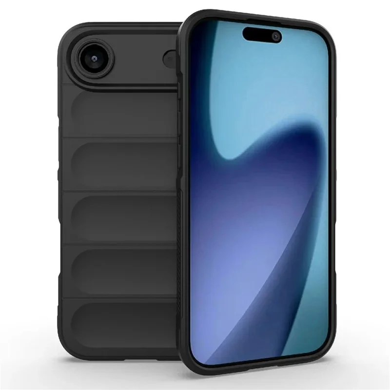 WANLONFENG For iPhone Air TPU Case HD Series Anti Slip Phone Cover with Tempered Glass - Black - 2