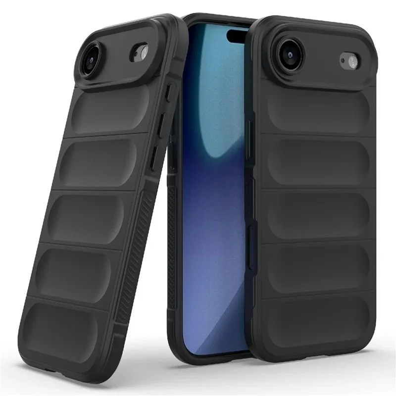 WANLONFENG For iPhone Air TPU Case HD Series Anti Slip Phone Cover with Tempered Glass - Black - 3