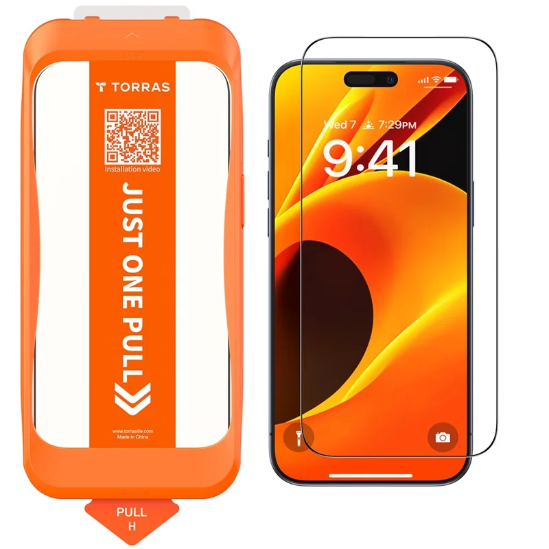 TORRAS Glassgo For iPhone 17 Pro Screen Protector Tempered Glass HD Film with Automatic Dust Removal Tool - 1