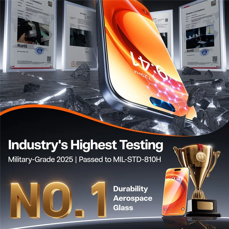 TORRAS Glassgo For iPhone 17 Pro Screen Protector Tempered Glass HD Film with Automatic Dust Removal Tool - 2
