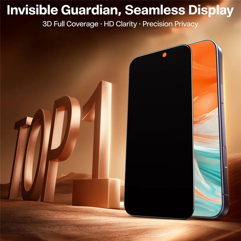 TORRAS Glassgo For iPhone 17 Pro Anti Spy Screen Protector Tempered Glass Private Film with Auto-Align Frame - 2