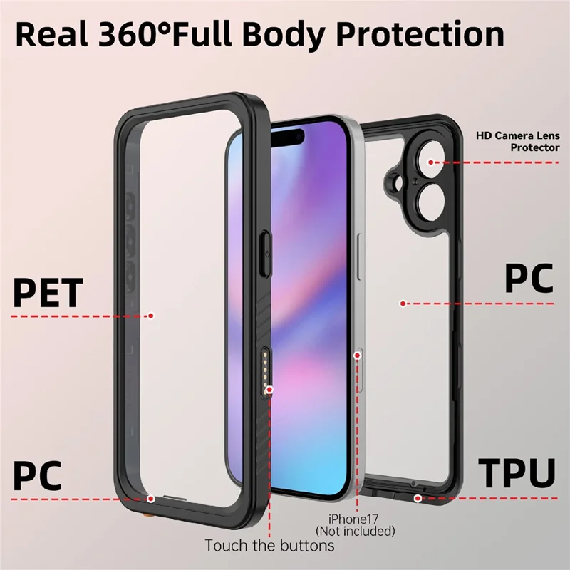 REDPEPPER FS / FM Series For iPhone 17 Waterproof Case IP68 Shockproof Phone Cover - 8