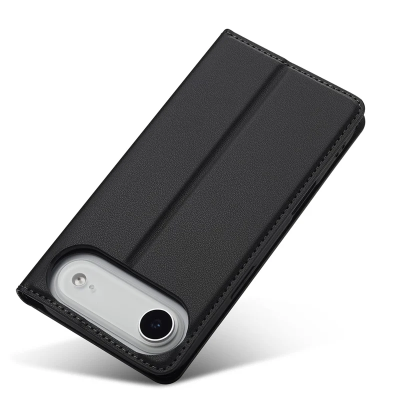 LC.IMEEKE L1 Series for iPhone Air Case PU Leather Wallet Stand Protective Phone Cover - Black - 4