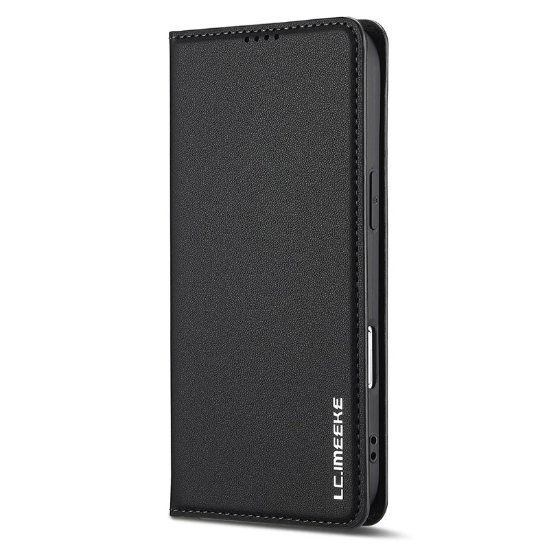 LC.IMEEKE L1 Series for iPhone Air Case PU Leather Wallet Stand Protective Phone Cover - Black - 6