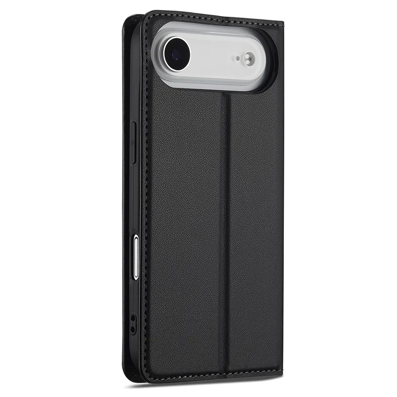 LC.IMEEKE L1 Series for iPhone Air Case PU Leather Wallet Stand Protective Phone Cover - Black - 7