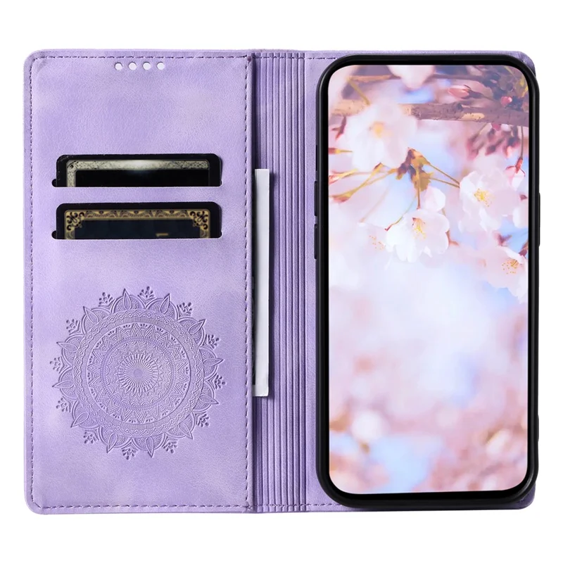 For iPhone Air Case Magnetic Closing Leather Phone Cover Pattern Imprinted - Purple - 2