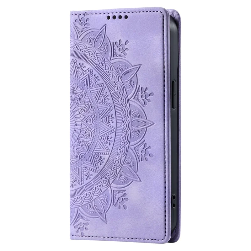For iPhone Air Case Magnetic Closing Leather Phone Cover Pattern Imprinted - Purple - 8