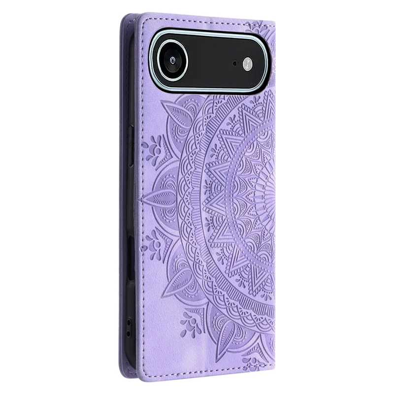 For iPhone Air Case Magnetic Closing Leather Phone Cover Pattern Imprinted - Purple - 9