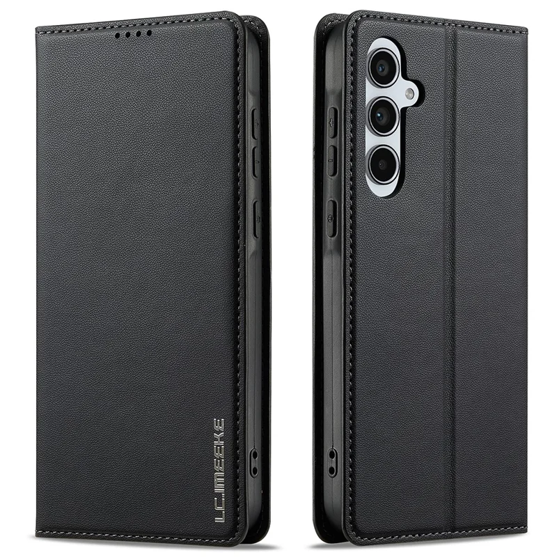LC.IMEEKE L1 Series for Samsung Galaxy A17 5G / A17 4G Case PU Leather Wallet Stand Protective Phone Cover - Black - 1