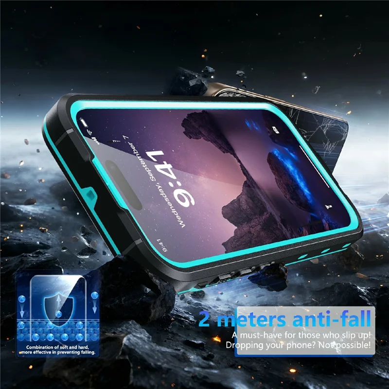 REDPEPPER Dot+ Series For iPhone 17 Cellphone Case Compatible with MagSafe IP68 Waterproof Clear Back Phone Cover - Blue - 5