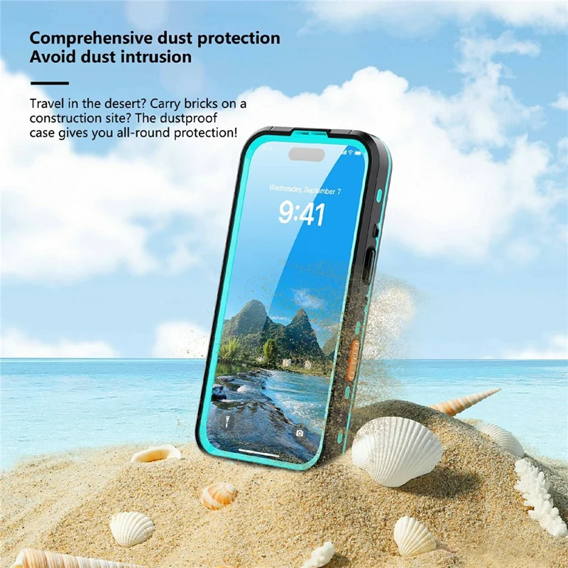 REDPEPPER Dot+ Series For iPhone 17 Pro Cellphone Case Compatible with MagSafe IP68 Waterproof Clear Back Phone Cover - Blue - 5