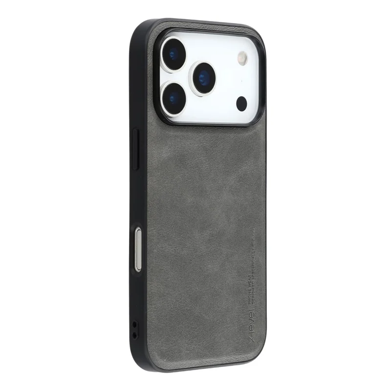 X-LEVEL Bojue-3 Series For iPhone 17 Pro Max Case Leather Coated PC + TPU Phone Back Cover - Grey - 1