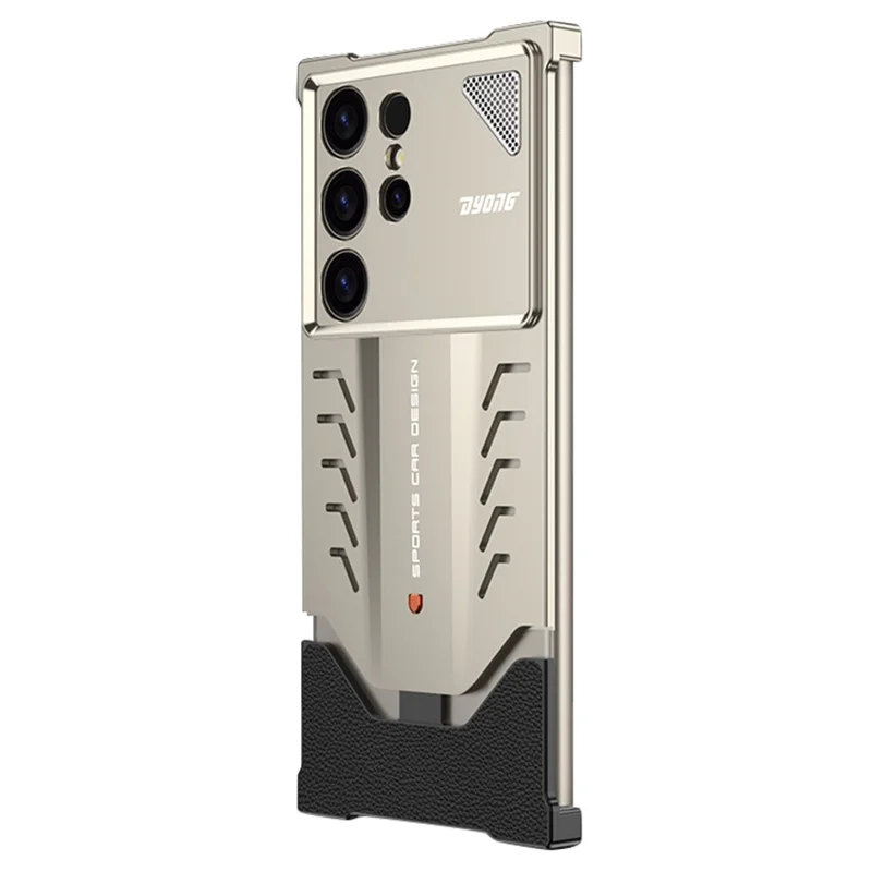 DYONG For Samsung Galaxy S24 Ultra Metal Case Snap-Open Design Heat Dissipation Shockproof Phone Cover - Titanium - 1