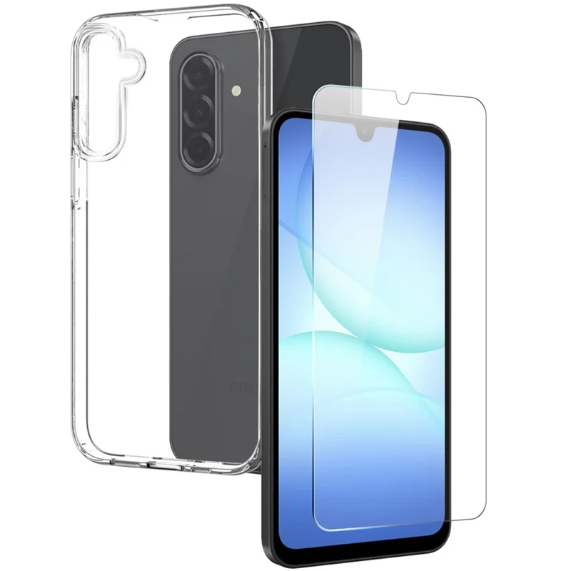 NORTHJO For Samsung Galaxy A17 5G / A17 4G Case Soft TPU Clear Phone Cover with Tempered Glass Screen Protector - 1