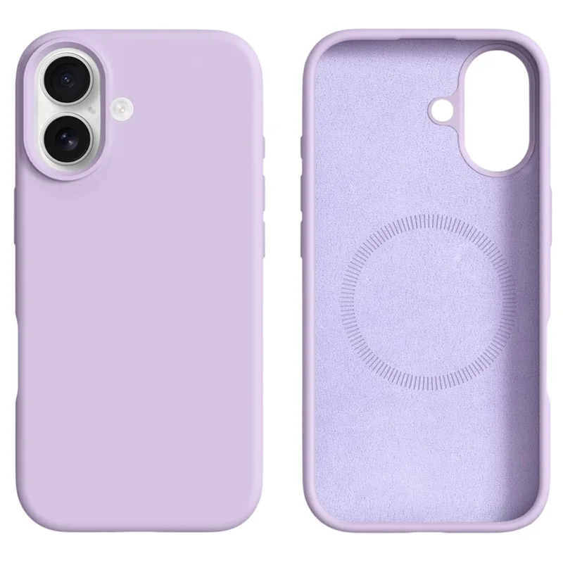 For iPhone 17 Case Compatible with MagSafe Liquid Silicone + PC Phone Cover - Light Purple - 1