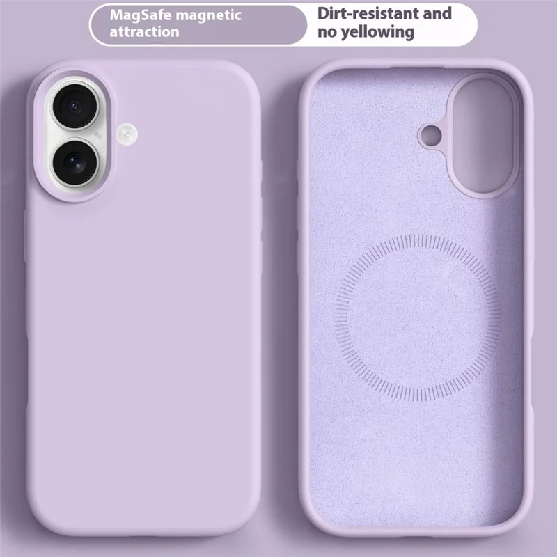 For iPhone 17 Case Compatible with MagSafe Liquid Silicone + PC Phone Cover - Light Purple - 2