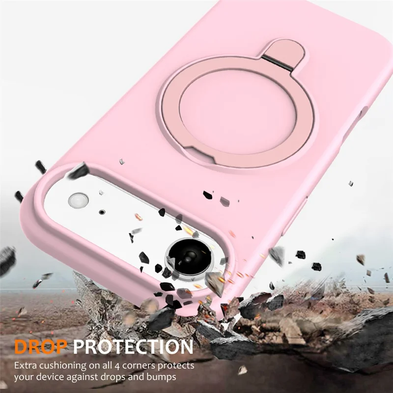 For iPhone Air Case Compatible with MagSafe Kickstand PC + Silicone Phone Cover - Grey Pink - 6