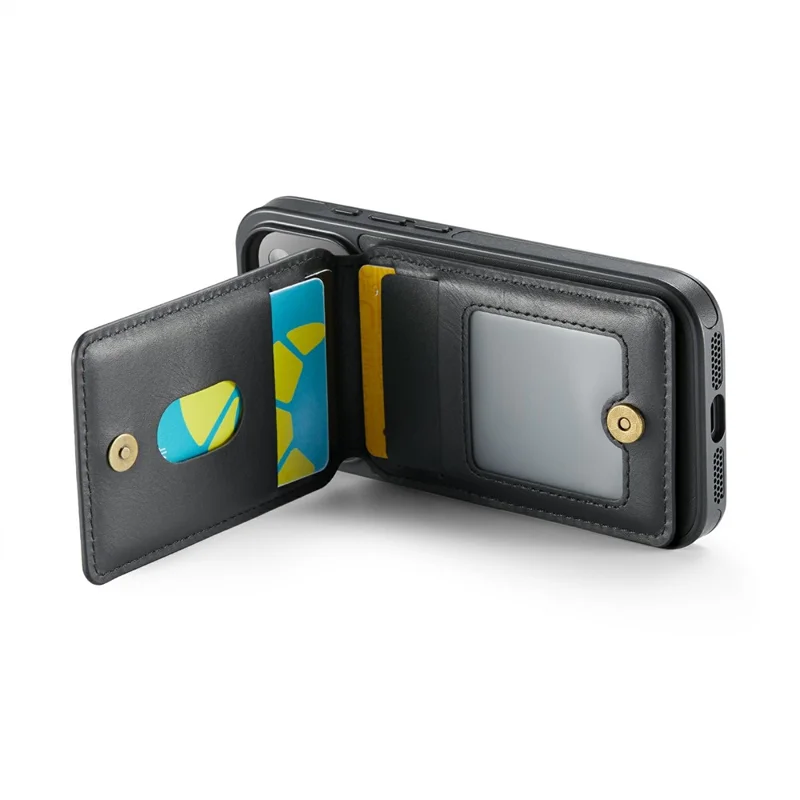 MAGKING K1 Series For iPhone 18 Pro / 17 Pro Magnetic Case PC + TPU + PU Phone Cover with Card Holder - Black - 6