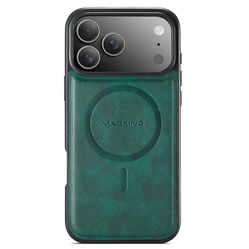 MAGKING K1 Series For iPhone 18 Pro Max / 17 Pro Max Magnetic Case PC + TPU + PU Leather Phone Cover - Green - 3